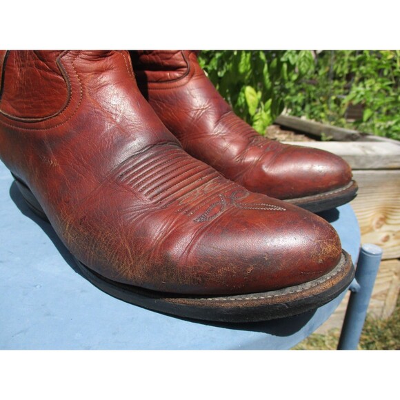 Tony Lama Cowboy Boots Men 10 EEE 3E Brown Leather Western Work Wear - Picture 3 of 13